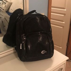 Chassé black glitter cheer backpack
